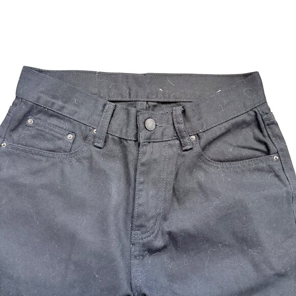 MNML Black Denim Pants With White Skull Patch Design Size 28 - Picture 3 of 10